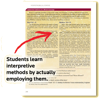 students learn interpretive methods by actually employing them.