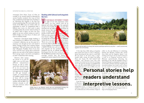 Personal stories help readers understand interpretive lessons.