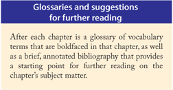glossaries and suggestions for further reading