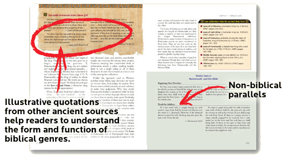Illustrative quotations from other ancient sources help readers to understand the form and function of bilical genres